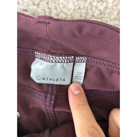 Athleta Size S Stretch Pull On Legging Purple Casual Pockets Pants - Picture 8 of 11
